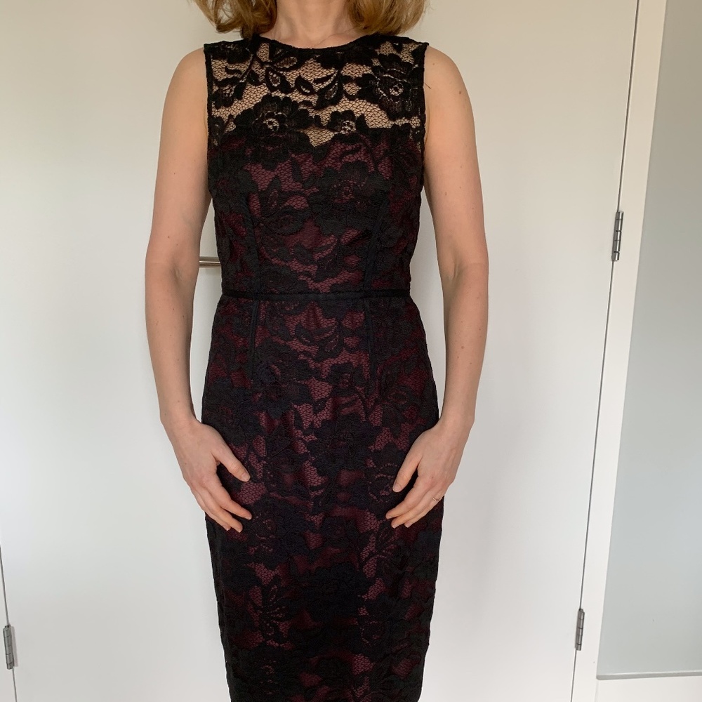 NWT Jill Stuart Black Lace Sleeveless Dress Sz 2